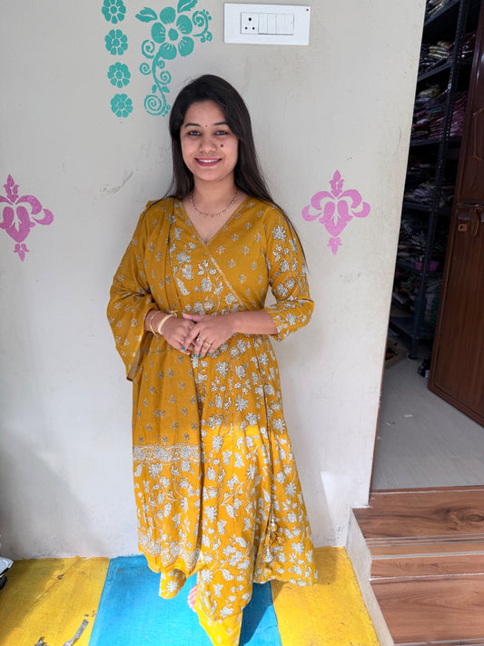 Cotton Floral Anarkali - CA71