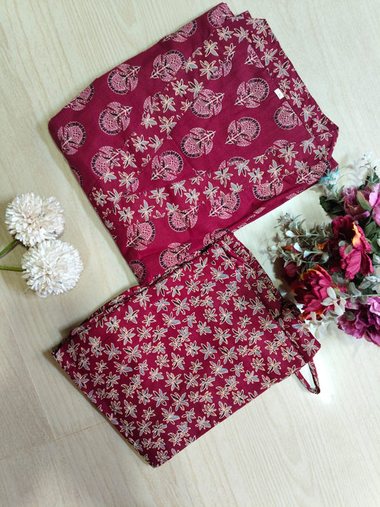 Cotton Kurti With Phant  CKP36