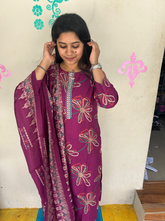 Premium Shiny Vetican Silk Kurti - SVK55