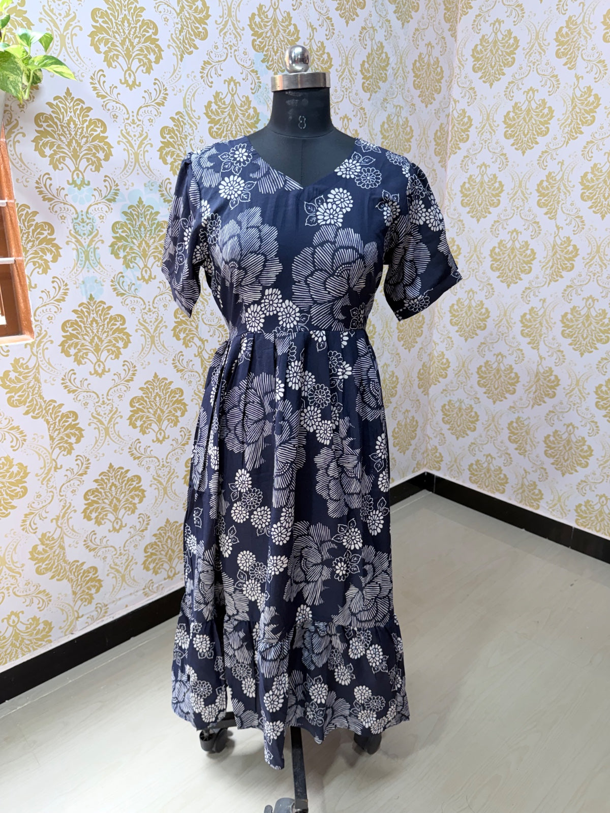 Cotton Floral Frock - CFF113