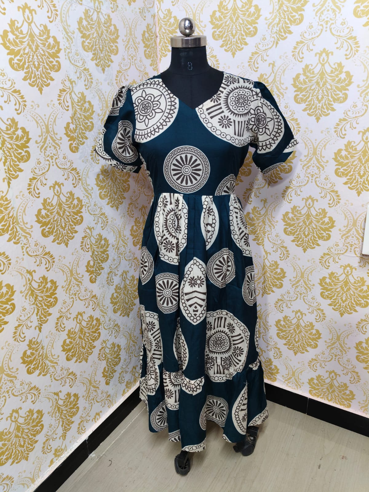 Cotton Floral Frock - CFF115