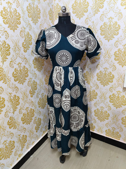 Cotton Floral Frock - CFF115