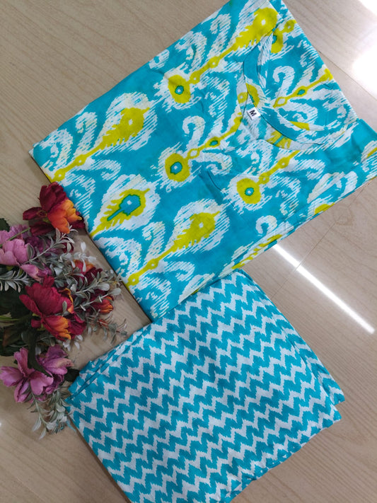 Jaipur Cotton Kurti with Pant - JCK20 (Check Our Size Chart Before Placing the Order) (Copy)