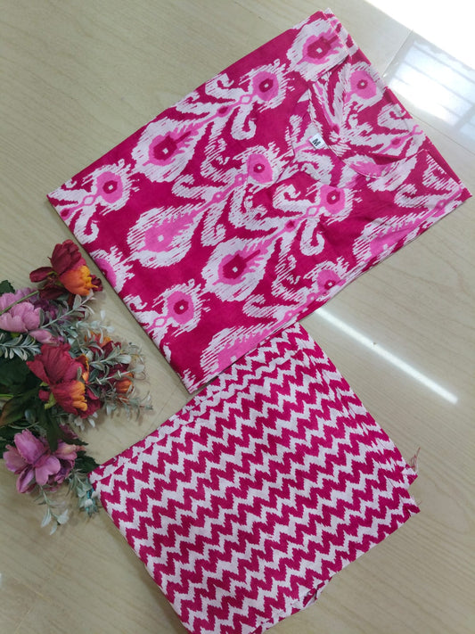 Jaipur Cotton Kurti with Pant - JCK24 (Check Our Size Chart Before Placing the Order)