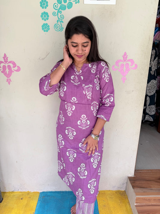 Jaipur Cotton Kurti with Pant - JCK31 (Check Our Size Chart Before Placing the Order)