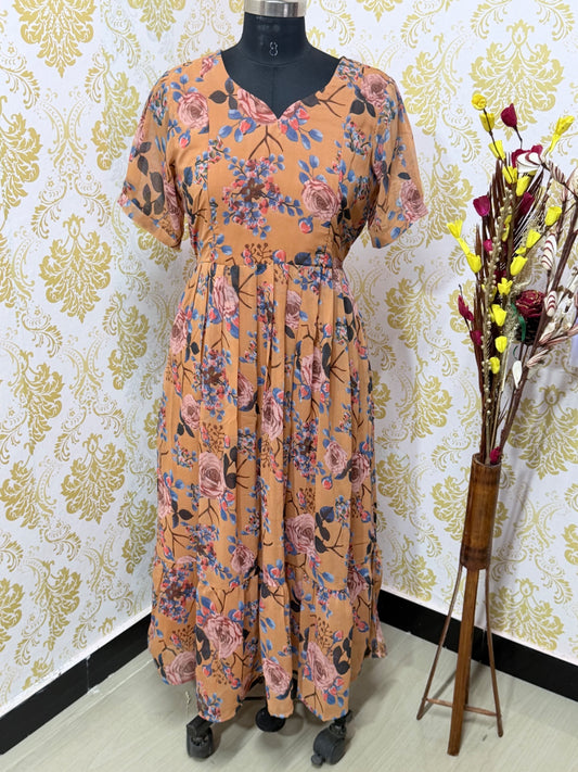 Georgette Floral Frock GFF12