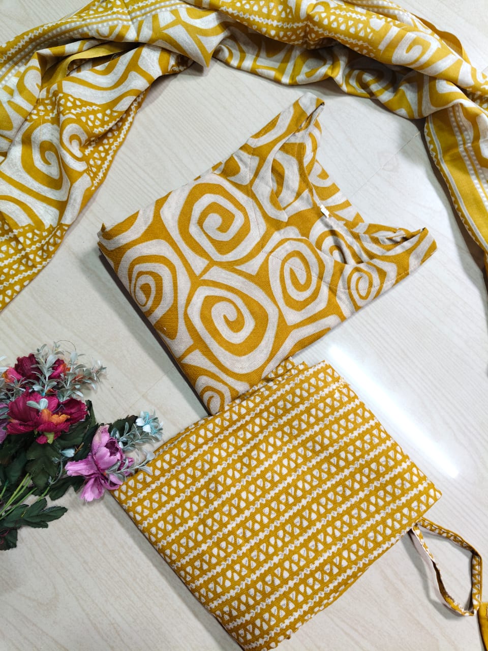 Kurti with Pant and Linen Dupatta sets - KPL38