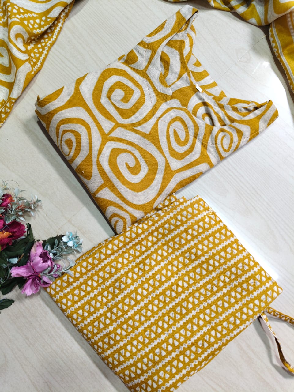 Kurti with Pant and Linen Dupatta sets - KPL38