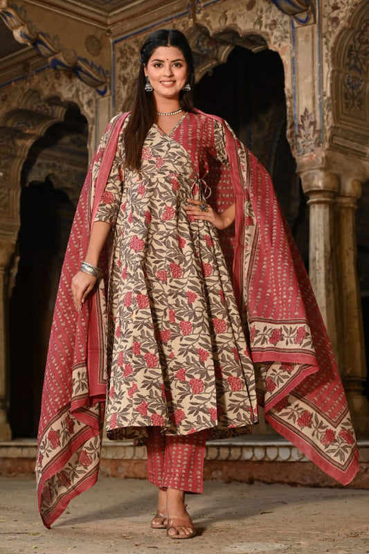 Cotton Floral Anarkali - CA06