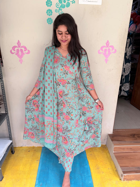 Cotton Floral Anarkali - CA07