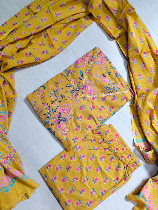 Cotton Floral Anarkali - CA02