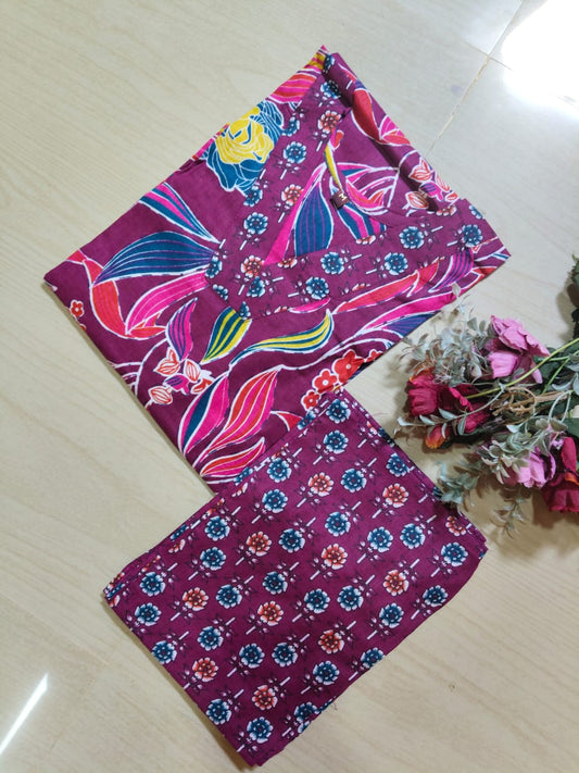 V neck Kurthi with Pant  ALN15