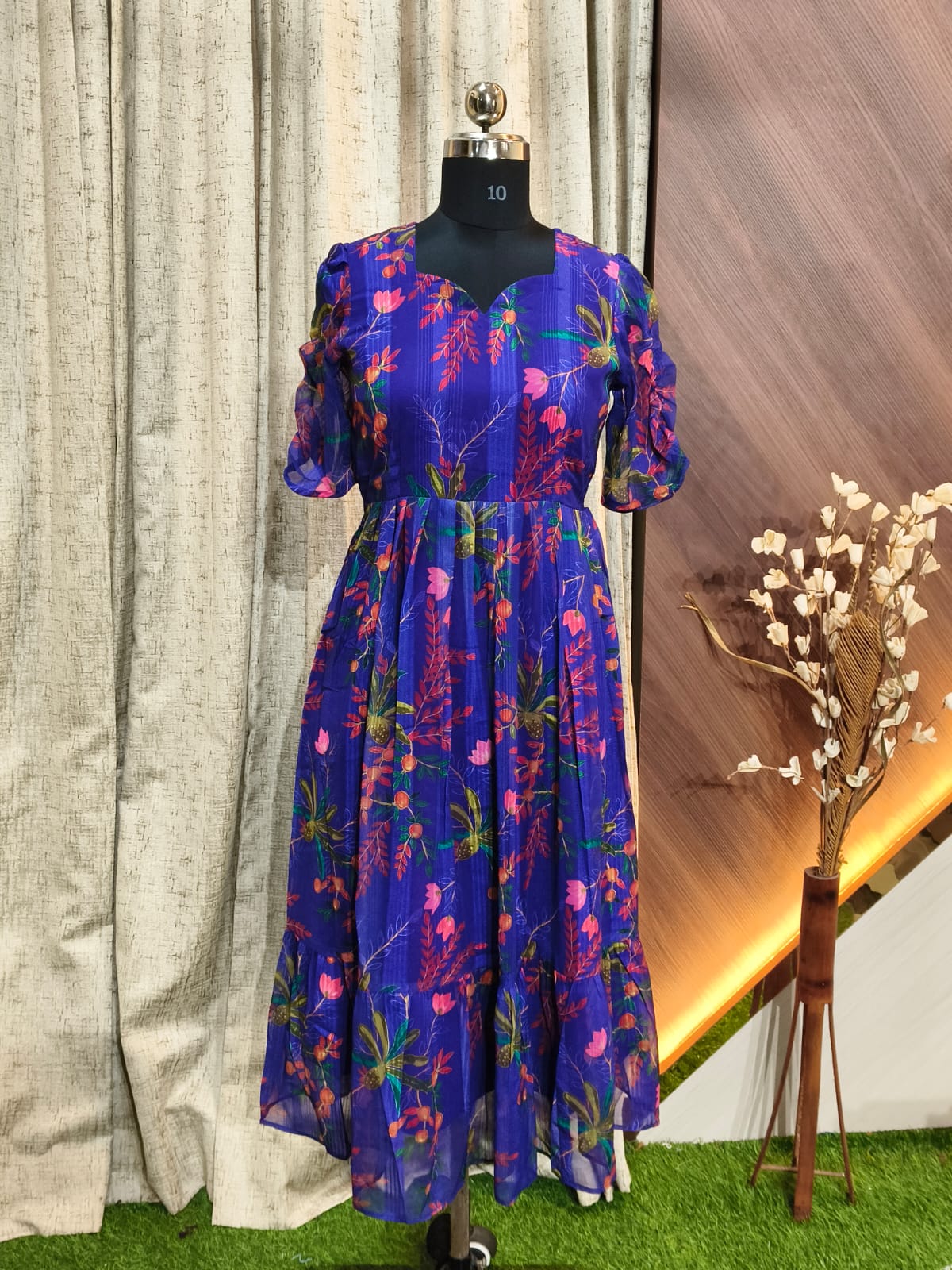 Georgette Floral Frock GFF44 -Dlvry for this in 5 to 10 days