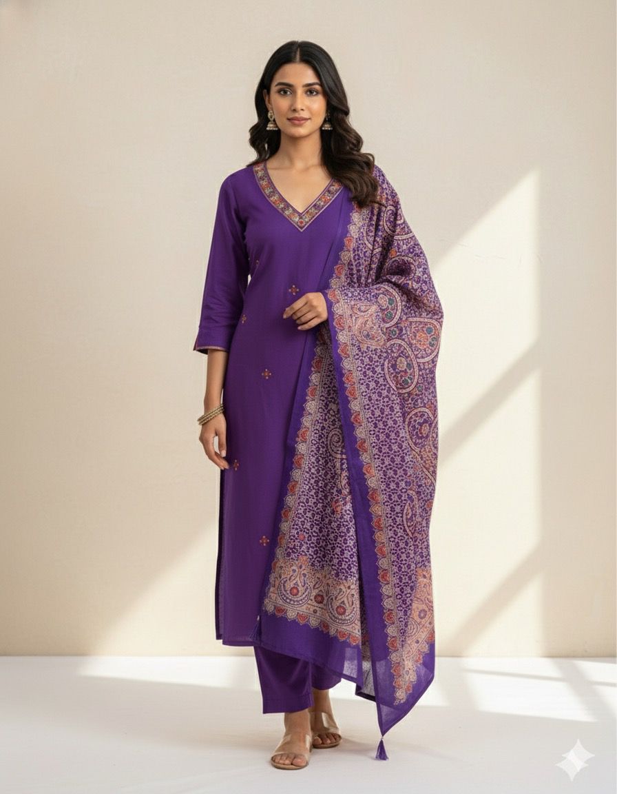 CHANDHERI SILK KURTHI SET - EW11