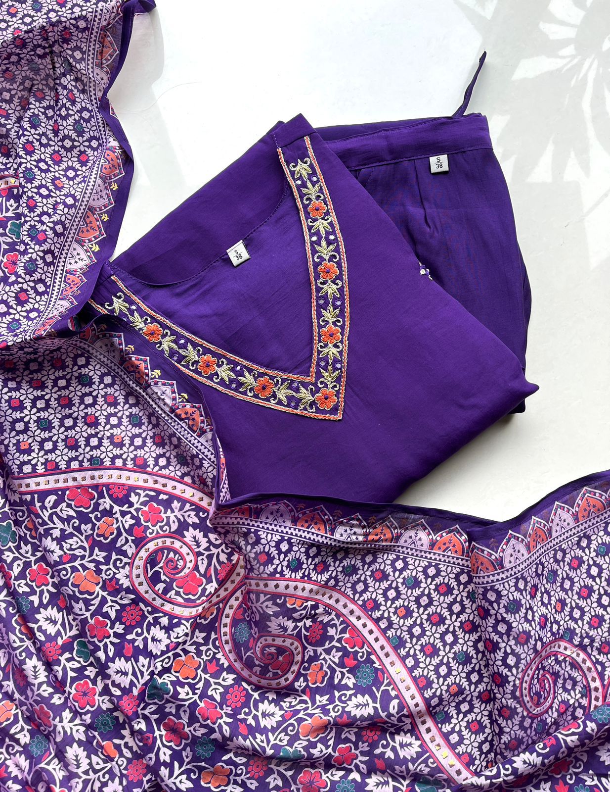 CHANDHERI SILK KURTHI SET - EW11