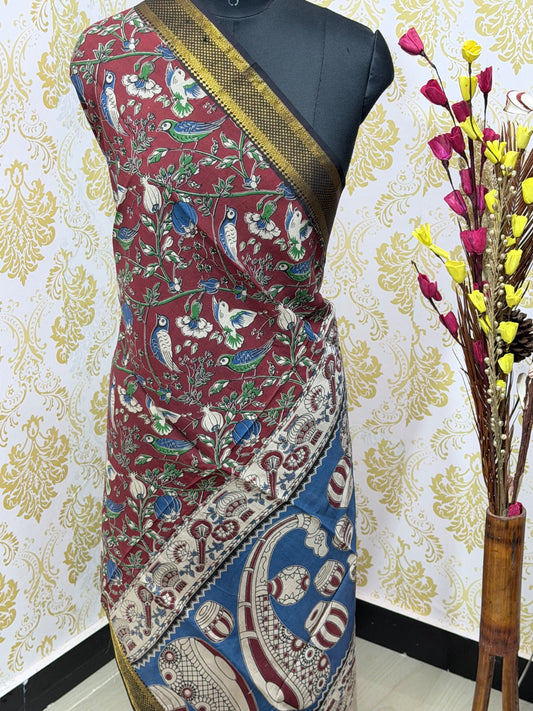 Kalamkari Zari Border Duppata KZD06