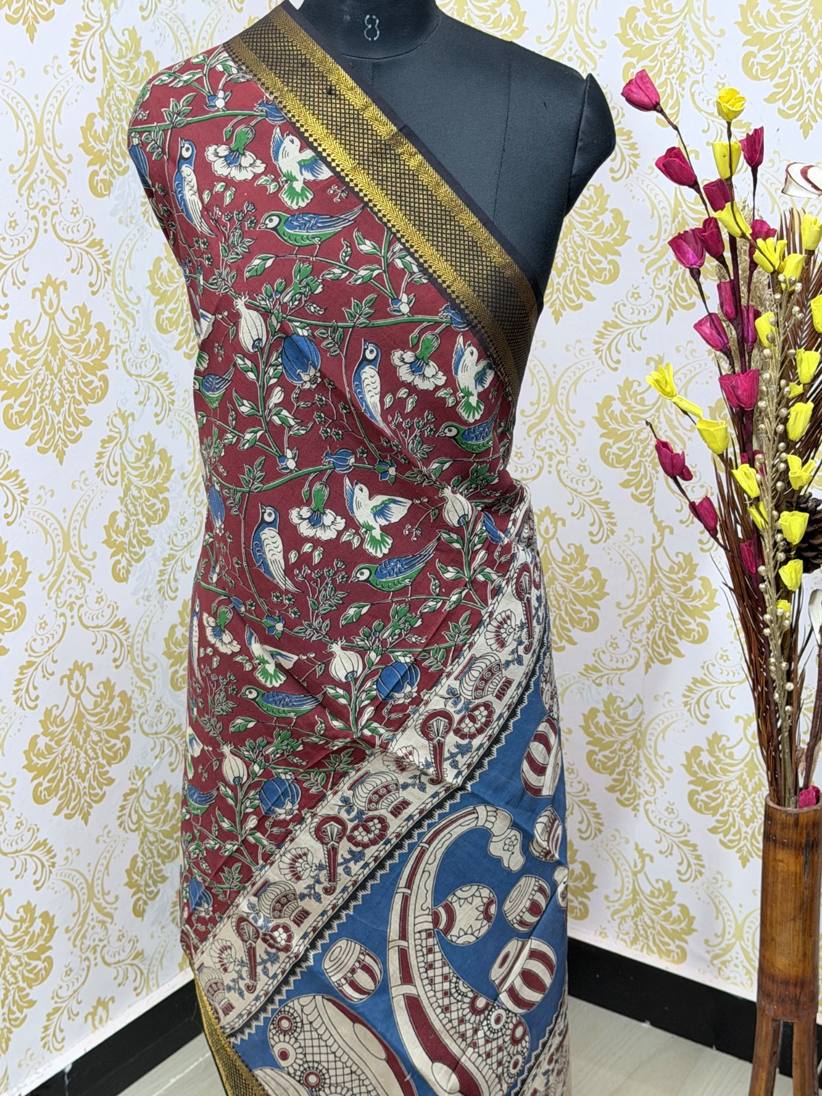 Kalamkari Zari Border Duppata KZD06