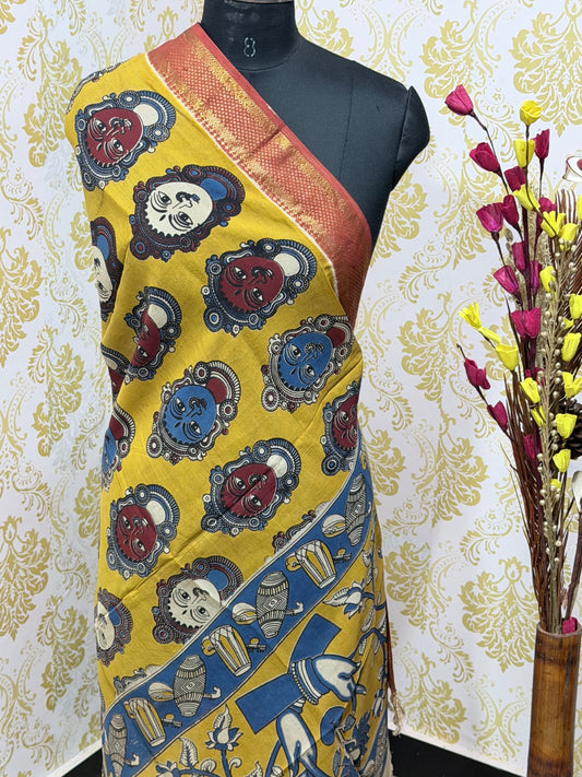 Kalamkari Zari Border Duppata KZD16