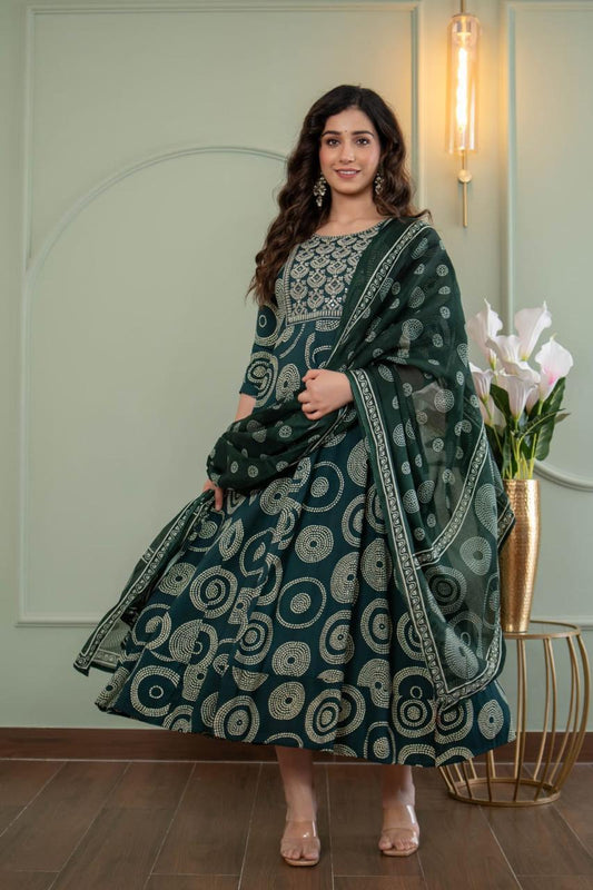 Cotton Floral Anarkali - AS20