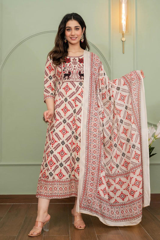Cotton Floral Anarkali - AS21
