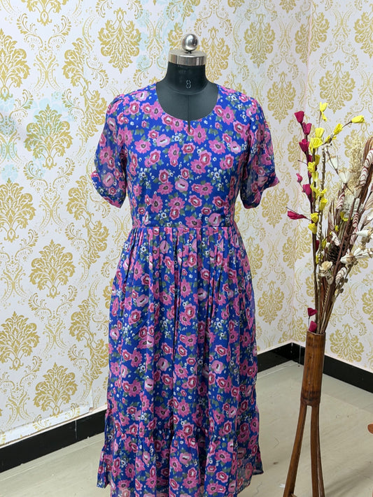 Georgette Floral Frock GFF26