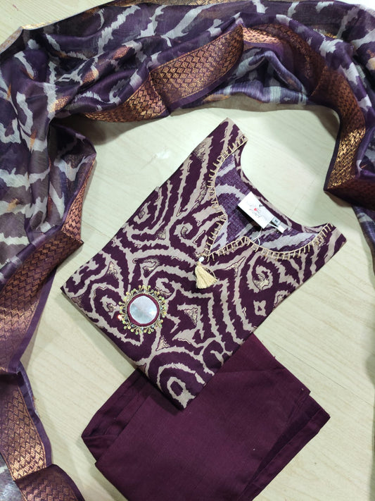 Premium Shiny Vetican Silk Kurti - SVK53