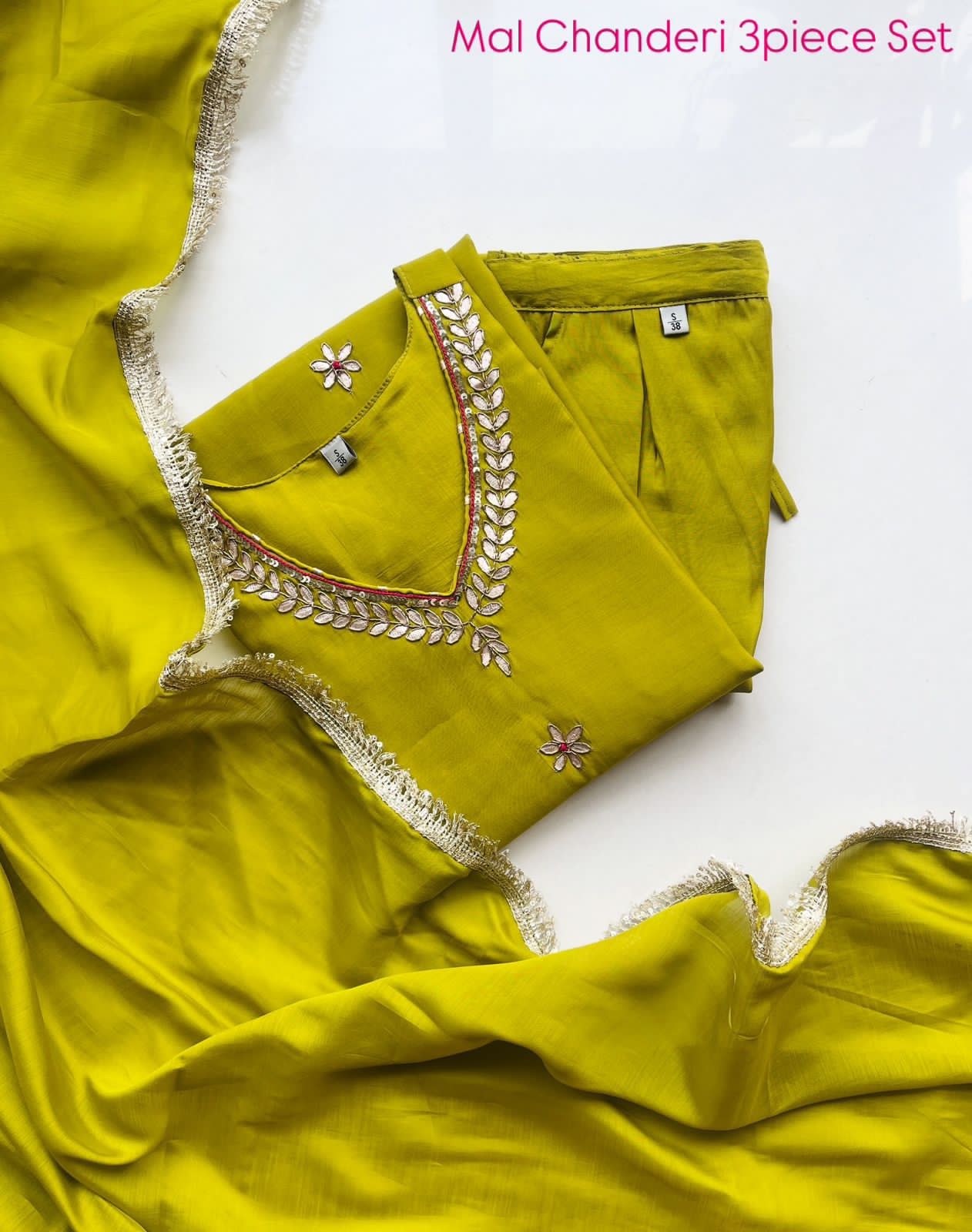 CHANDHERI SILK KURTHI SET - EW05