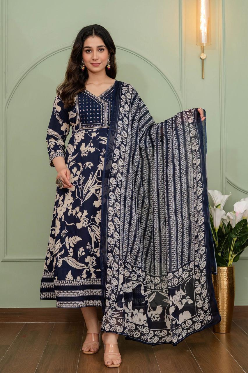 Cotton Floral Anarkali - AS07