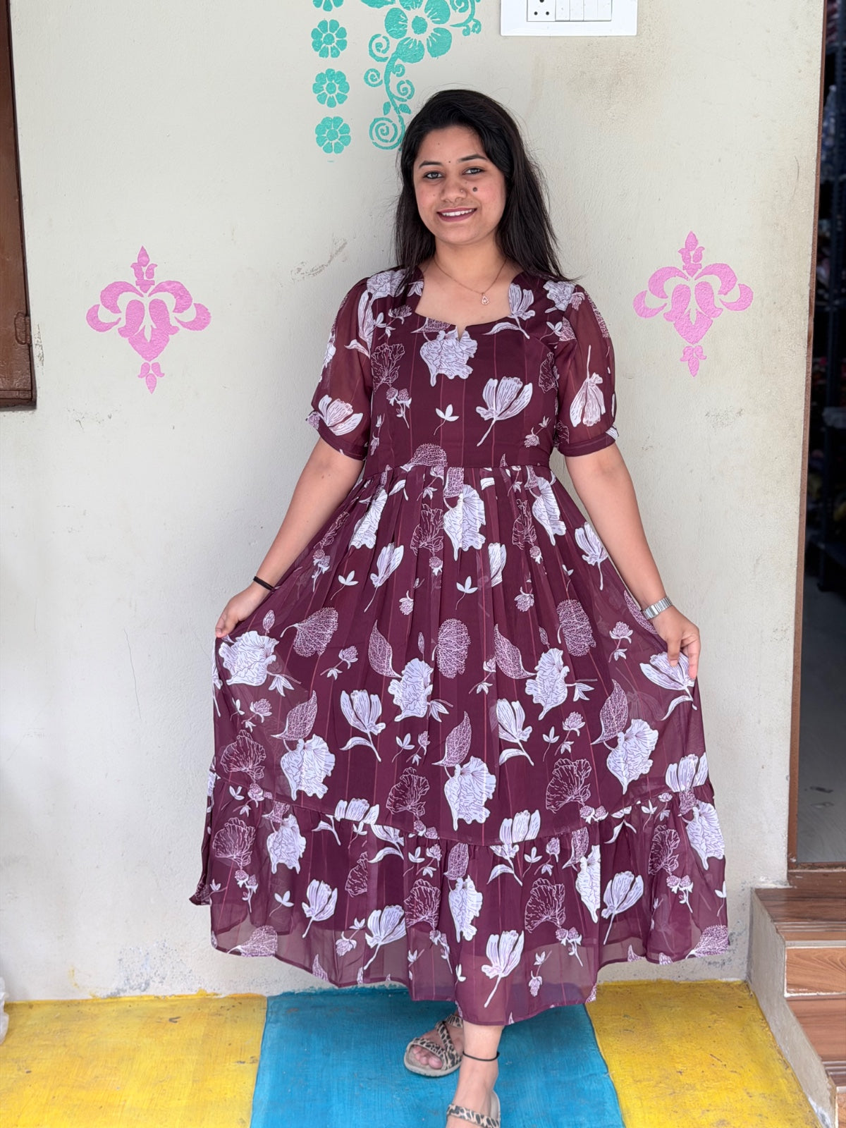 Georgette Floral Frock GFF44
