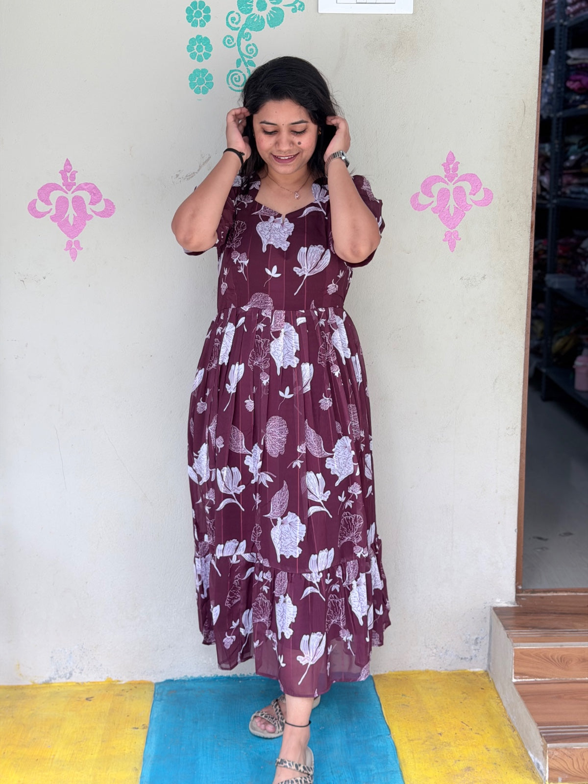 Georgette Floral Frock GFF44