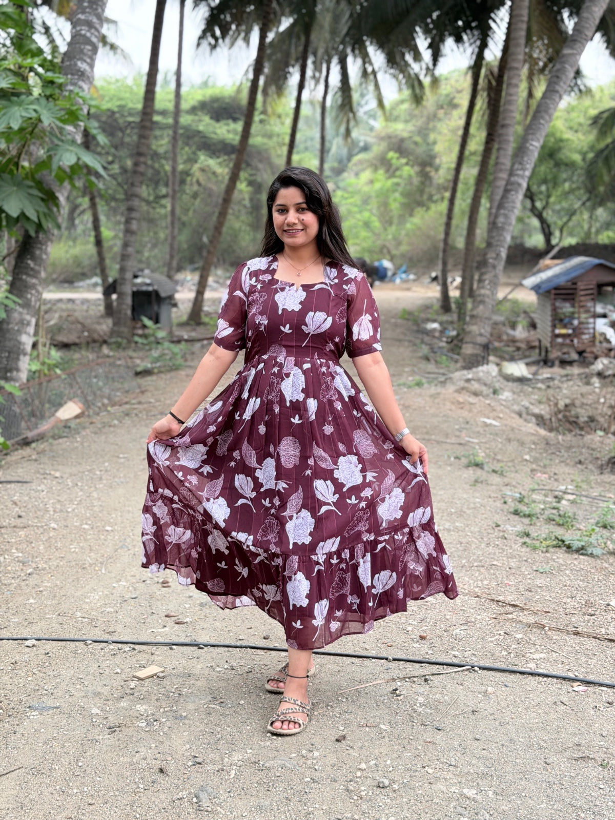 Georgette Floral Frock GFF44