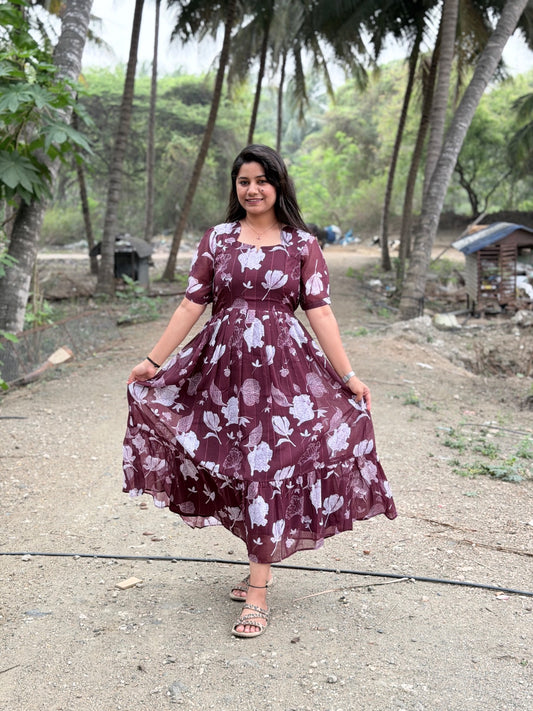 Georgette Floral Frock GFF44