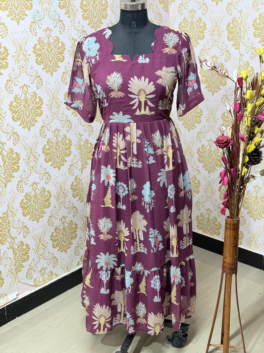 Georgette Floral Frock GFF41