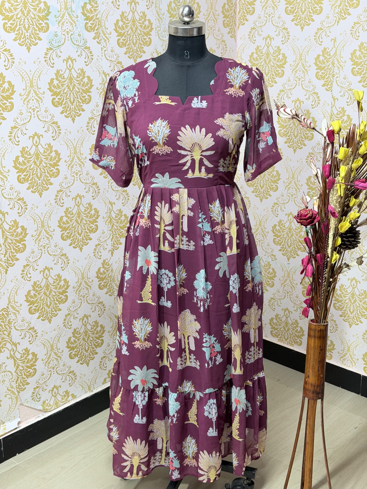 Georgette Floral Frock GFF41