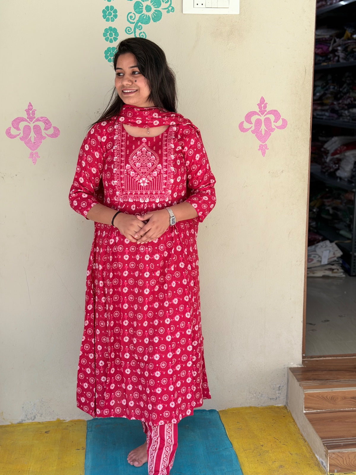 Cotton Floral Anarkali - AS05