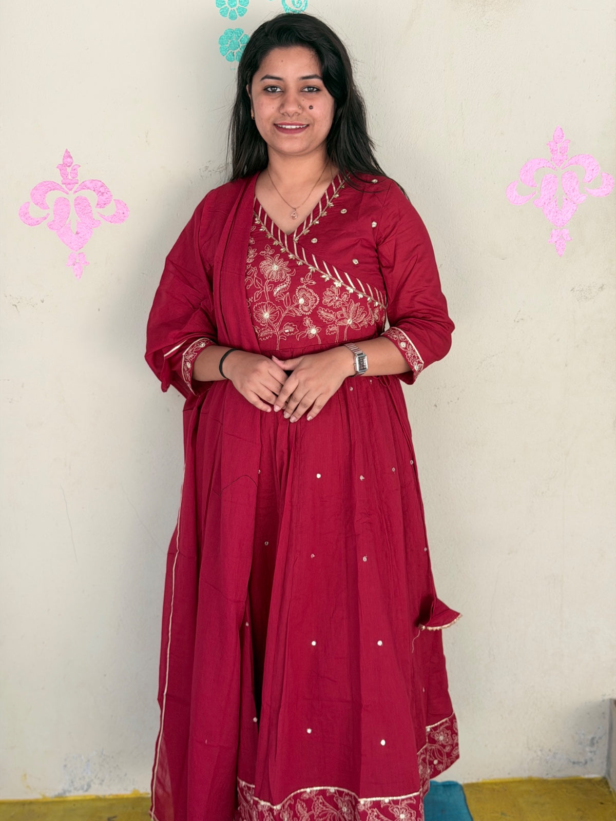 Cotton Floral Anarkali - CA37