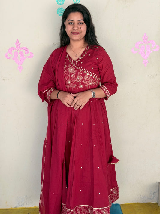 Cotton Floral Anarkali - CA37