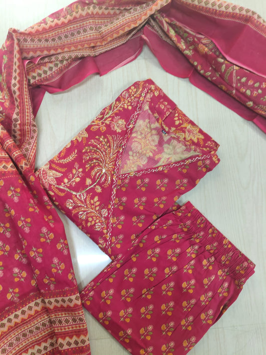 Cotton Floral Anarkali - CA43