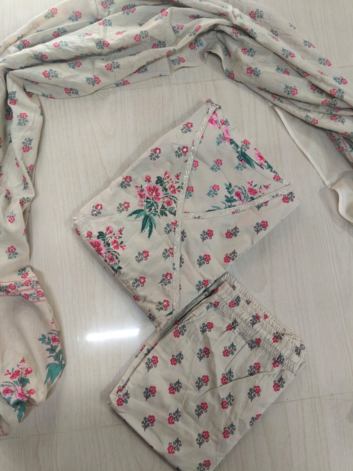 Cotton Floral Anarkali - CA14