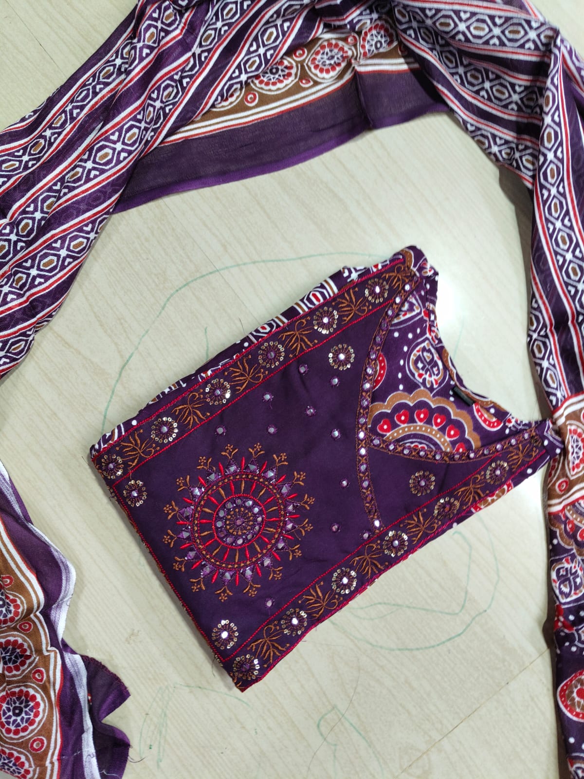 Cotton Floral Anarkali  -  AS57