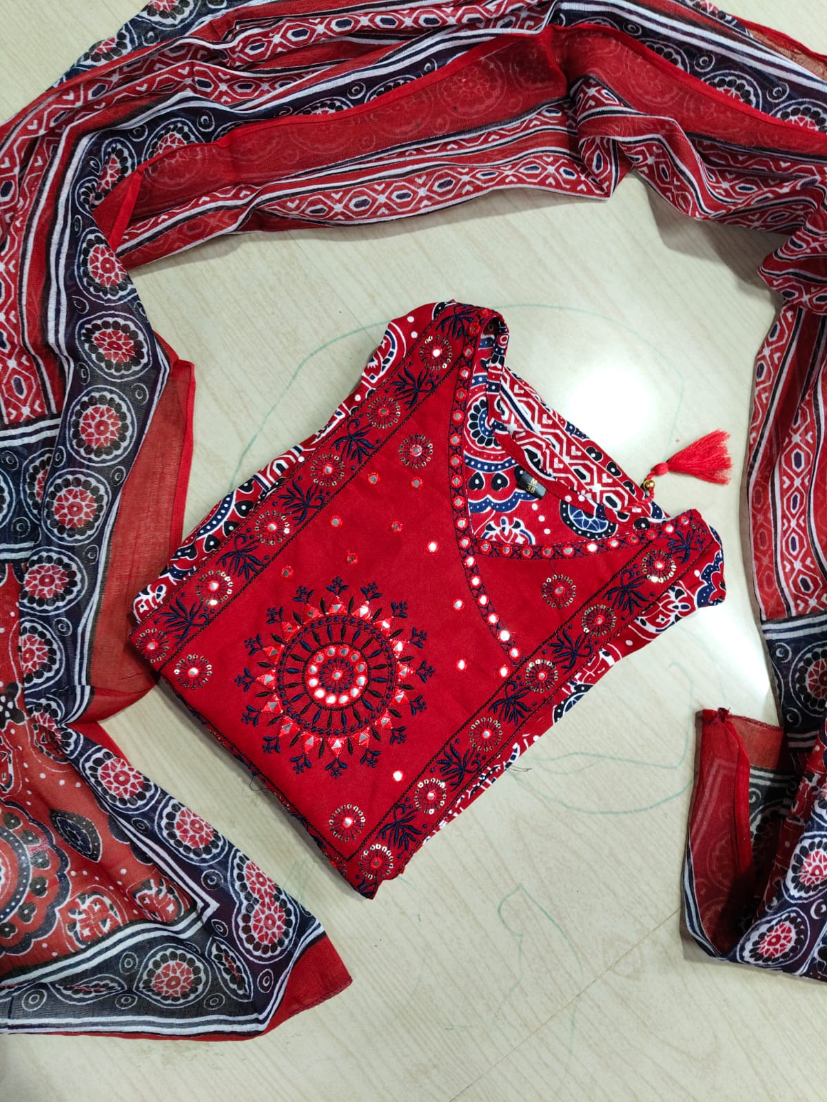 Cotton Floral Anarkali  -  AS50