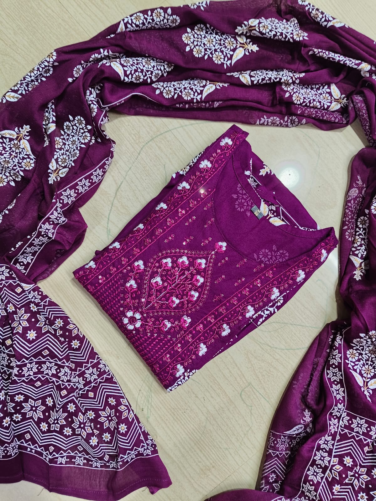 Cotton Floral Anarkali  -  AS49