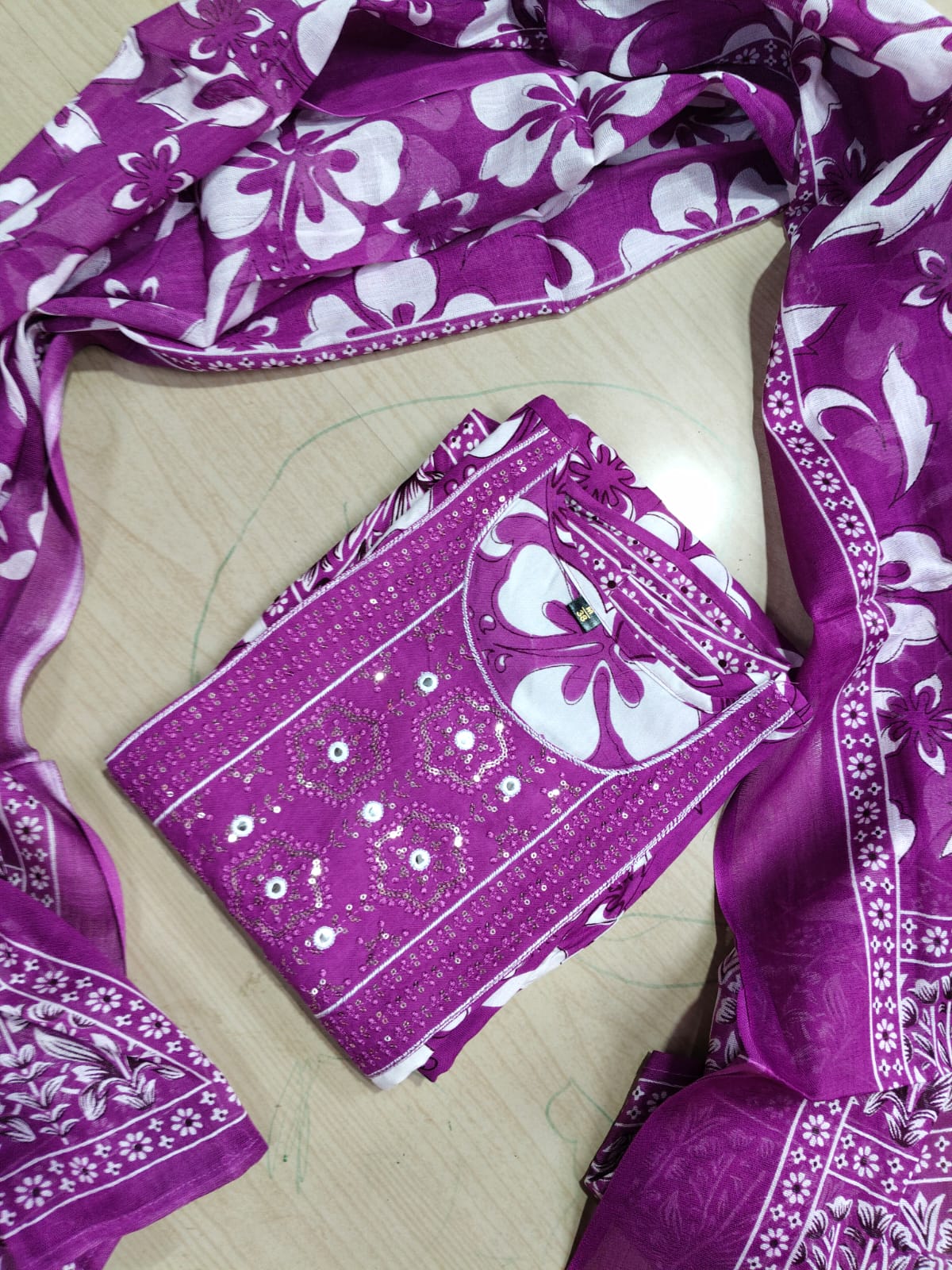Cotton Floral Anarkali  -  AS52