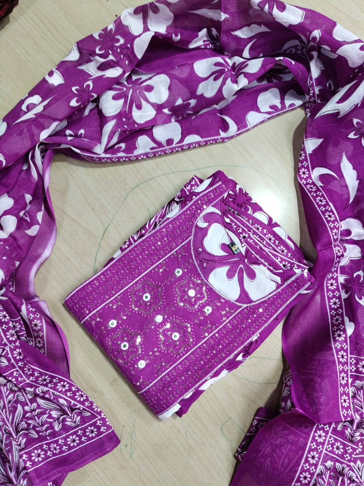 Cotton Floral Anarkali  -  AS52