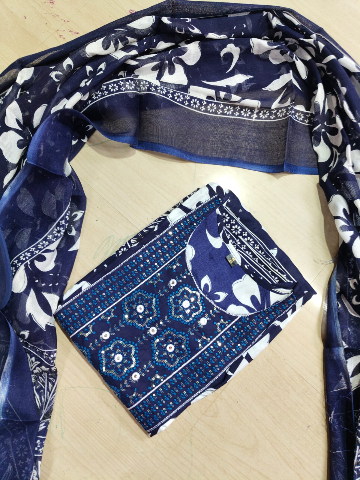 Cotton Floral Anarkali  -  AS54