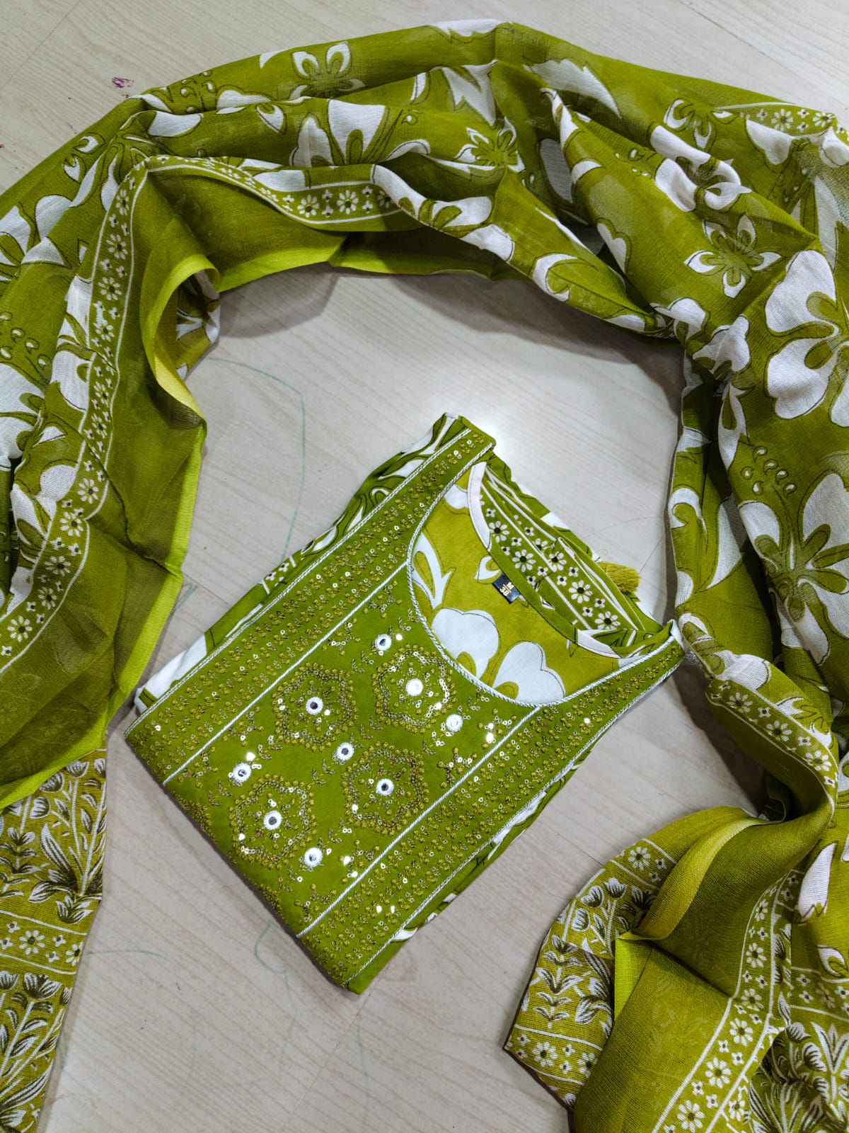 Cotton Floral Anarkali  -  AS58
