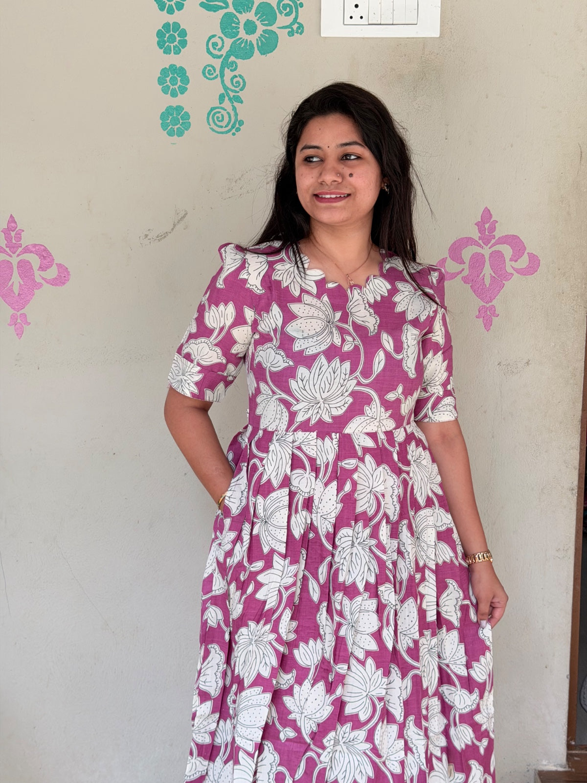 Cotton Floral Frock - CFF60