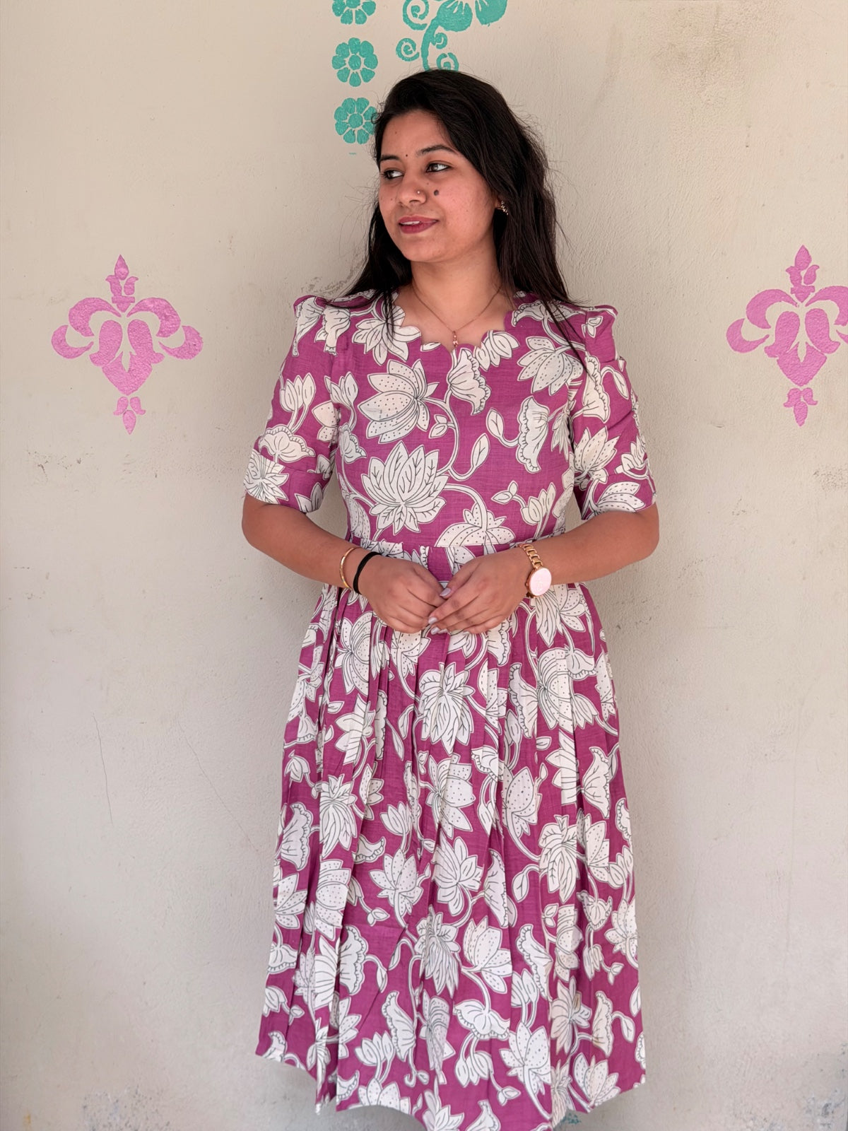 Cotton Floral Frock - CFF60