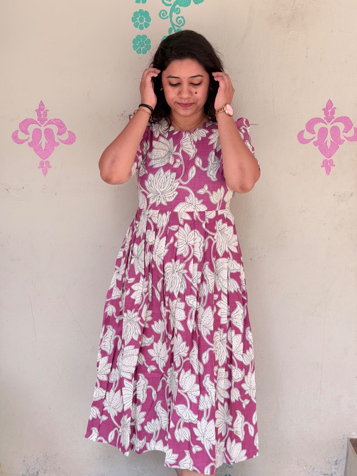 Cotton Floral Frock - CFF60