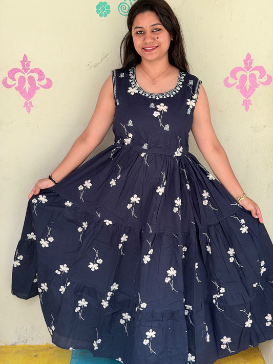 Cotton Long Frocks CLF37 - sleeves available inside